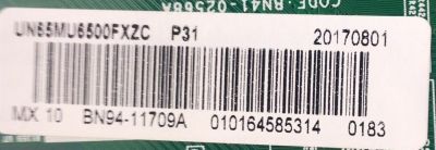KIT DE TARJETAS PARA TV SAMSUNG  / MAIN BN94-11709A / BN41-02568A / BN97-12619A / BN9411709A / 11709A / FUENTE BN44-00808D / BN4400808D / PSLF261S07A / PANEL CY-WK065HGLV1H / MODELO UN65MU6500FXZA FA01 - Imagen 4